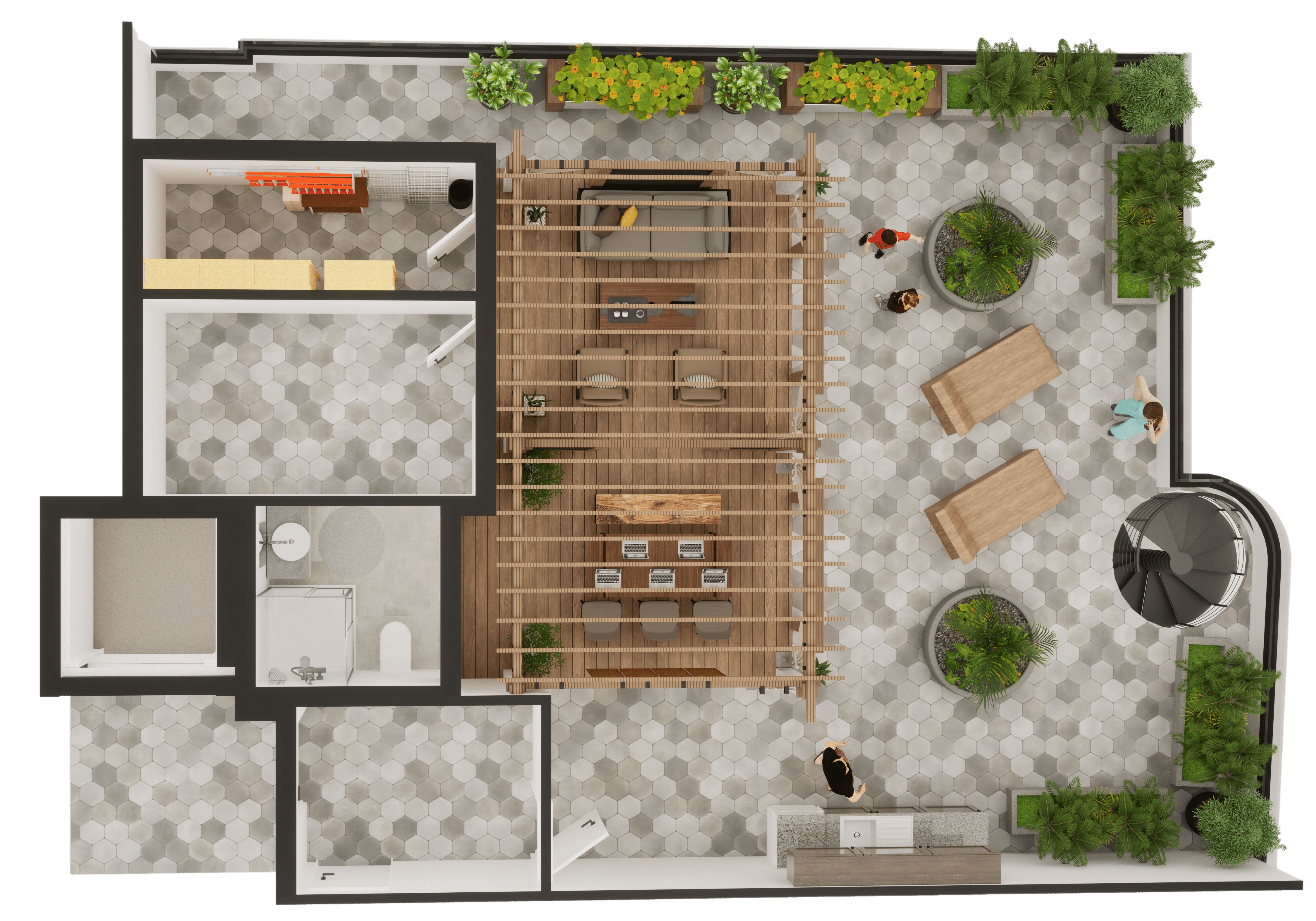 Tanas 1 Rooftop 3D Plan
